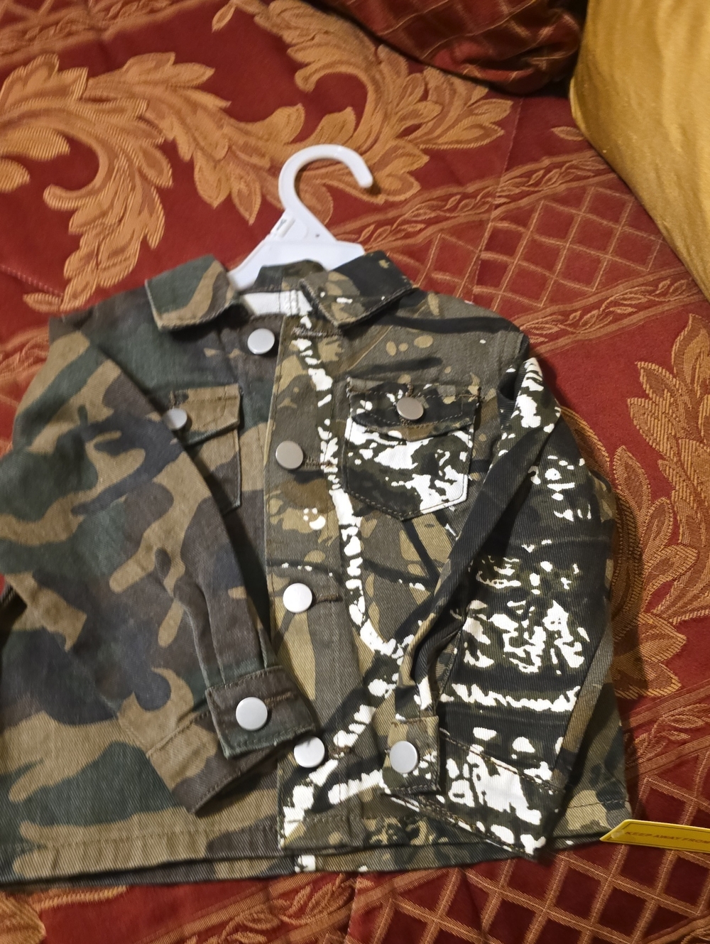 Green & Brown Kids Camo Jean Jacket [12-18 Mos]